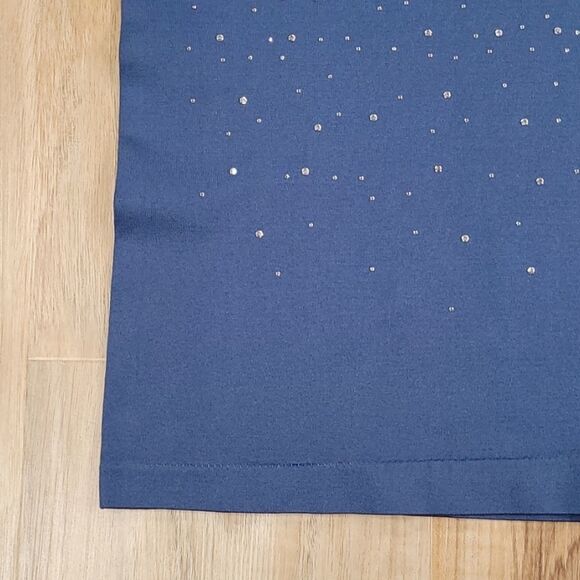 šLCĀ CoutureāBlue Bedazzled Sleeveless Stretchy TopāSmall - Picture 5 of 7